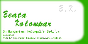 beata kolompar business card